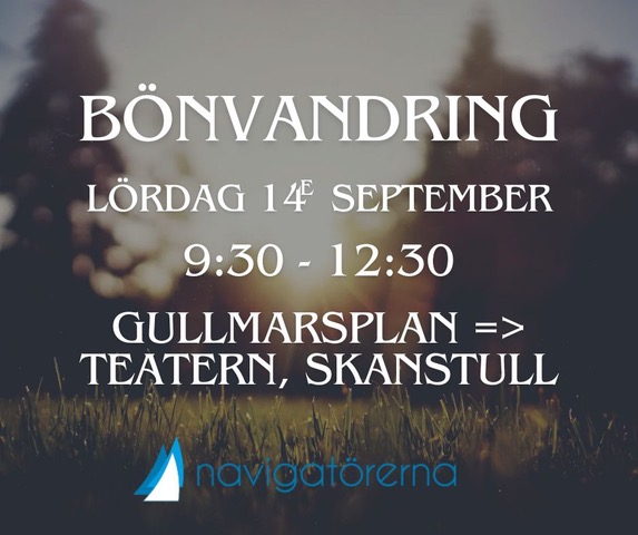 PRAYERWALK/BÖNEVANDRING, 14/9 STOCKHOLM